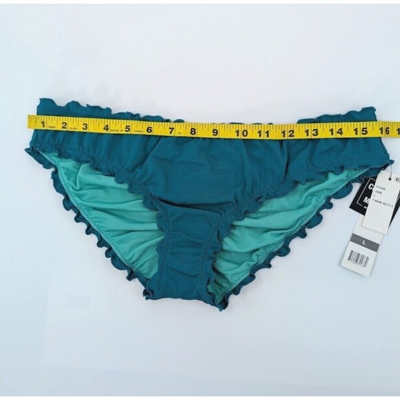 2 Women Bikini Bottom Large Red Green Sundazed Mermaid Ruffled Hula Honey Resort - Picture 12 of 13